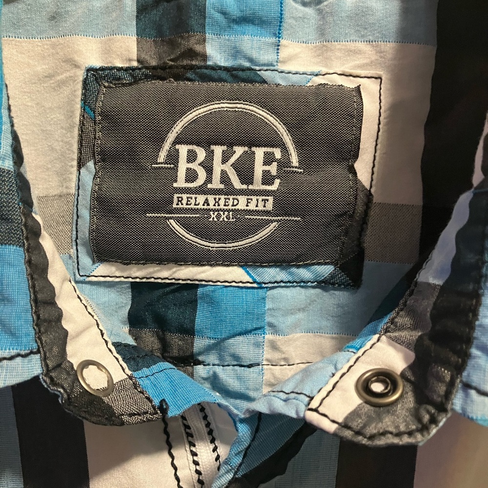 BKE Blue and Black Checkered Shirt